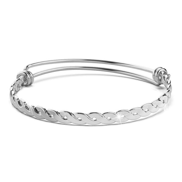 Alyana Braided Adjustable Bangle White Gold - Image 2