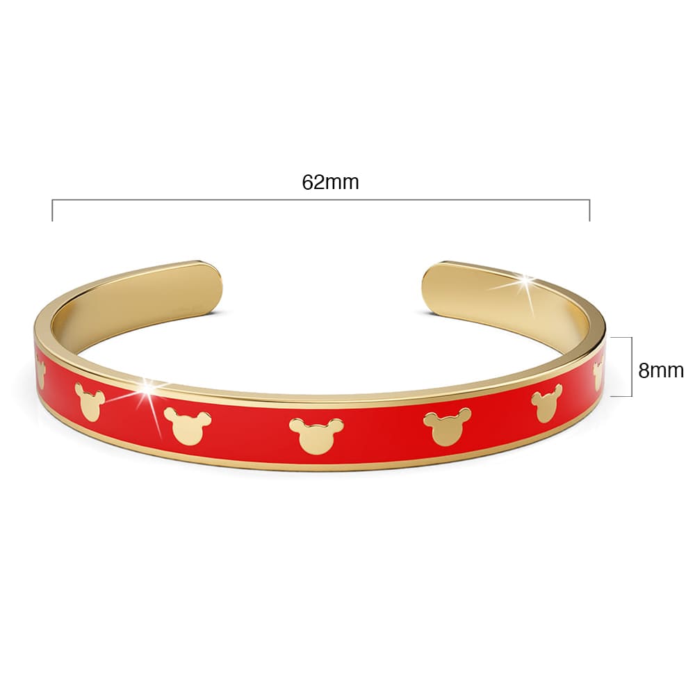 Mickey Mini Enamel Cuff Bangle Red Gold - Image 7