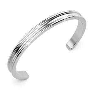 Lisa Luxe Cuff Bangle White Gold