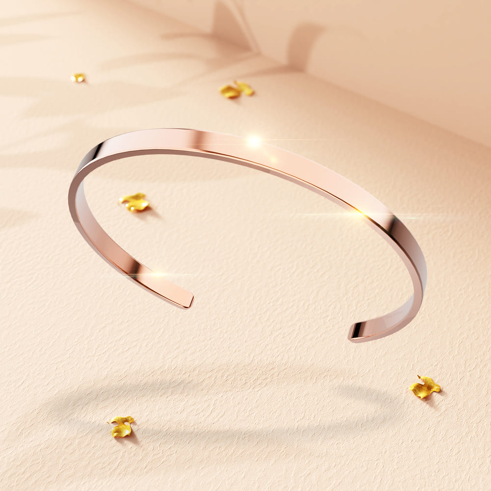 Avenue Classic Cuff Bangle Rose Gold - Image 16