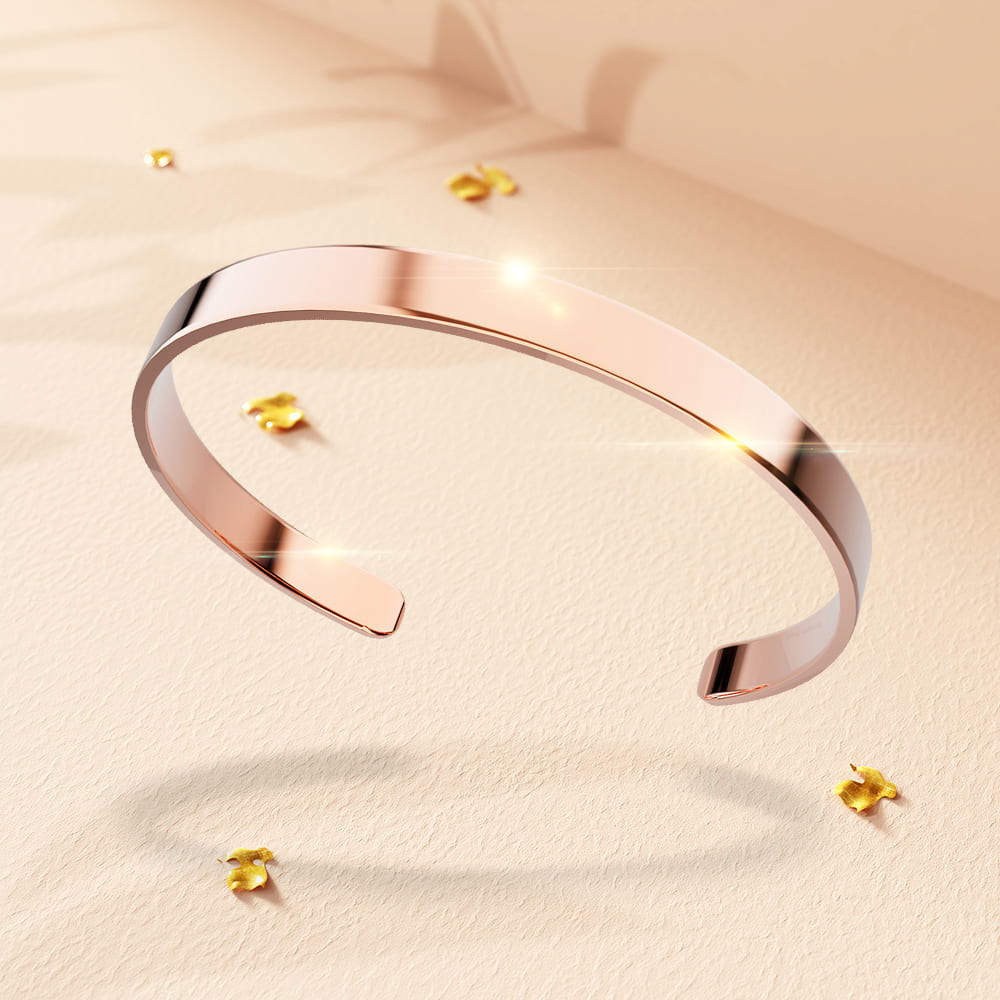 Avenue Classic Cuff Bangle Rose Gold - Image 10