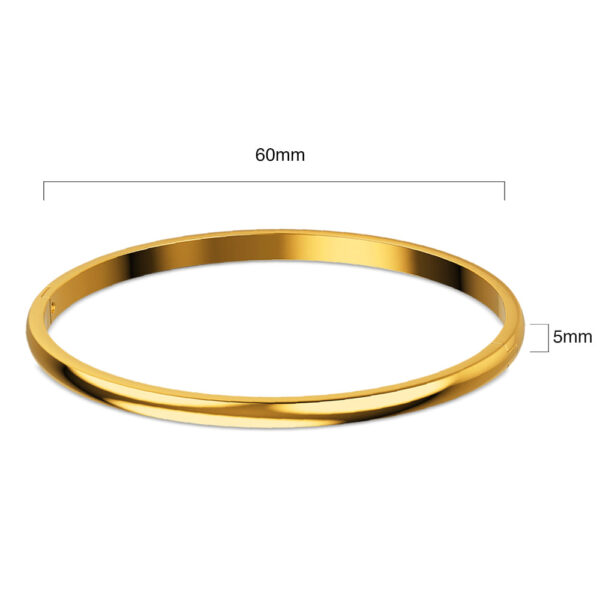 Solid Round Stainless Steel Bangle in Gold - Image 9