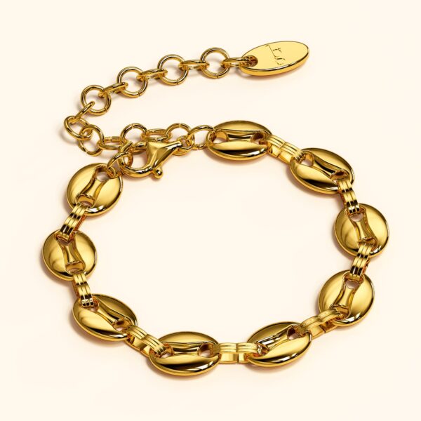 Interlocking Anchor Link Bracelet in Gold - 8mm - Image 4