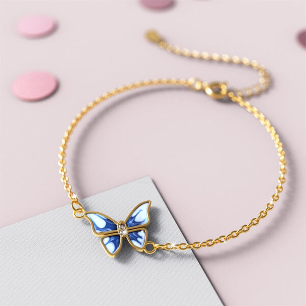 Alice Butterfly Gold Stainless Steel Bracelet - Image 4