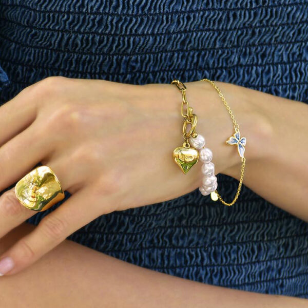 Alice Butterfly Gold Stainless Steel Bracelet - Image 5