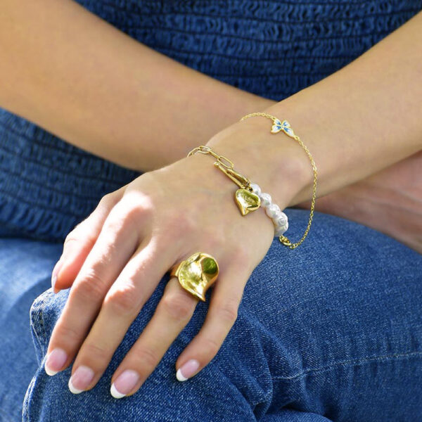 Alice Butterfly Gold Stainless Steel Bracelet - Image 6