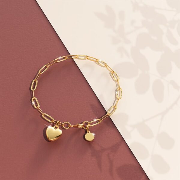 Rogue Heart Gold Stainless Steel Bracelet - Image 4