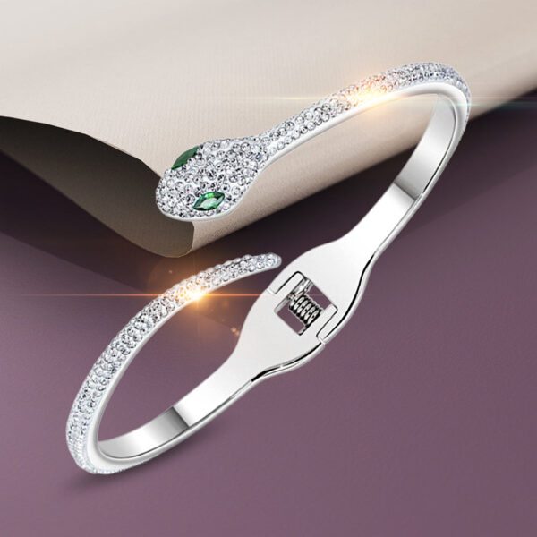 Serpent Cuff Bangle in High Polish Steel Jewellery - Image 3