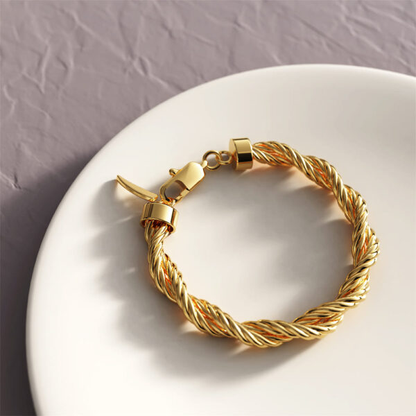 Bea Gold Double Twist Bracelet - Image 4