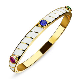 Arctic Luminous Enamel Gold Layered Bangle