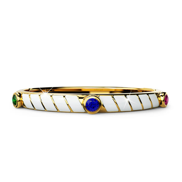 Arctic Luminous Enamel Gold Layered Bangle - Image 2