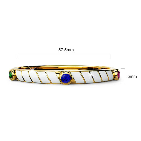 Arctic Luminous Enamel Gold Layered Bangle - Image 4