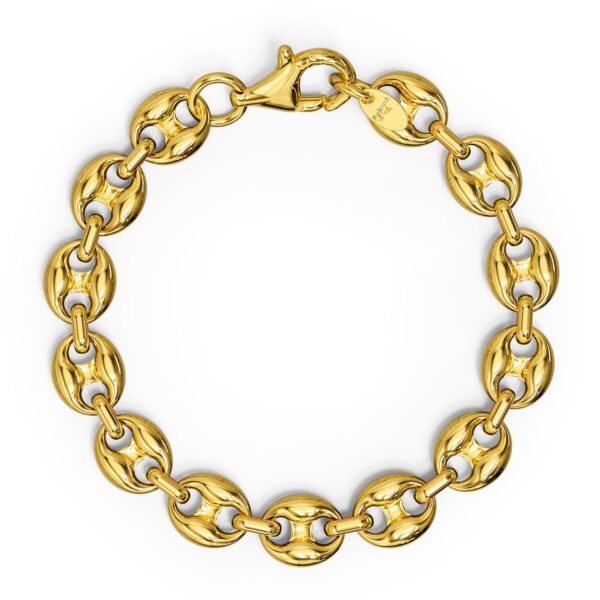 Interlocking Anchor Link Bracelet in Gold - 11mm - Image 2