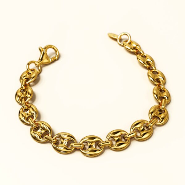 Interlocking Anchor Link Bracelet in Gold - 11mm - Image 3