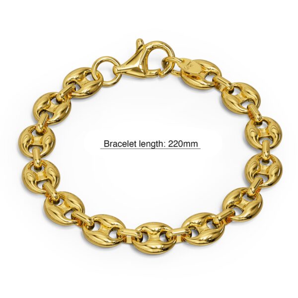 Interlocking Anchor Link Bracelet in Gold - 11mm - Image 4