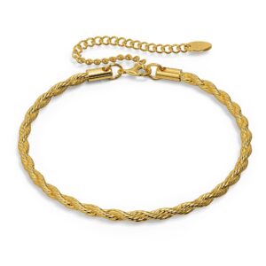 Rope Link Gold Plated Chain Bracelet