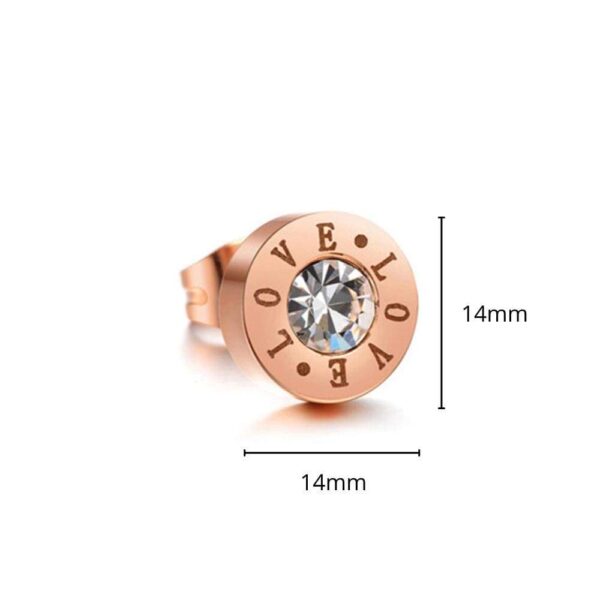 Love Bezel Studs Rose Gold - Image 2