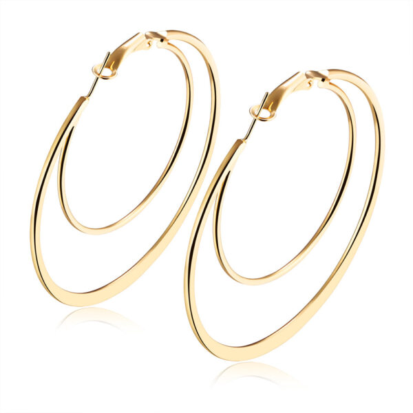 Duo Hammered Hoop Earrings