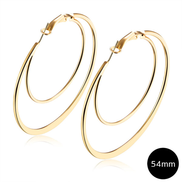 Duo Hammered Hoop Earrings - Image 2