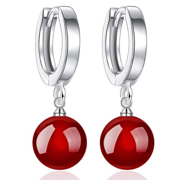 Agate Drop Earrings Red