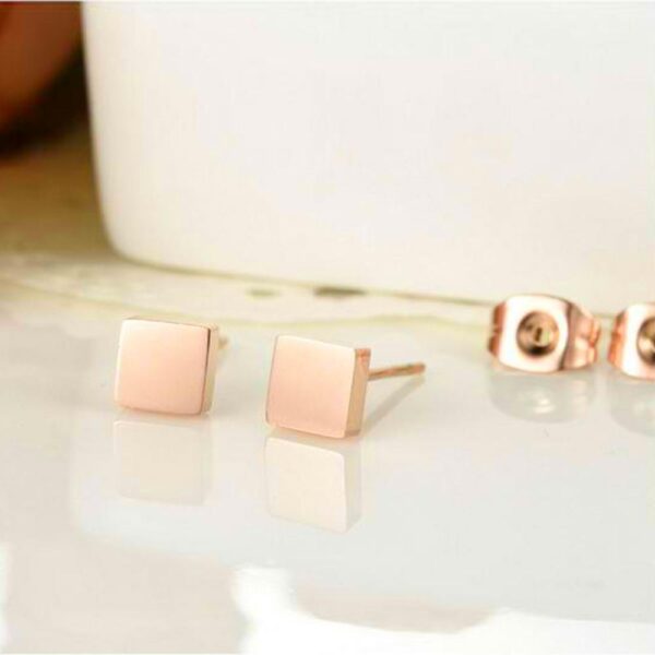 Solid Shapes Stud Earrings Square Tile - Image 2