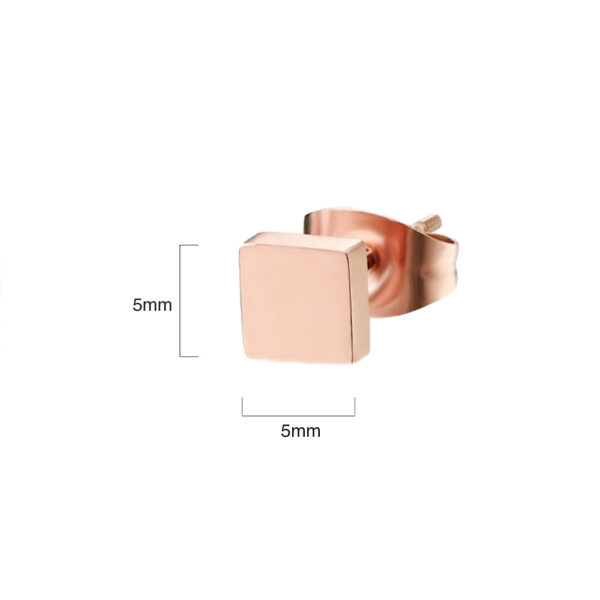 Solid Shapes Stud Earrings Square Tile - Image 4