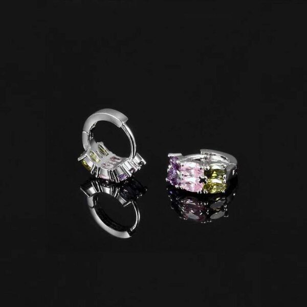 Huggie Earrings Madeline White Gold - Image 3