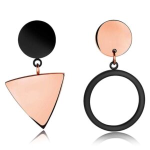 Modern Geometric Style Drop Earrings Triangle & Circle