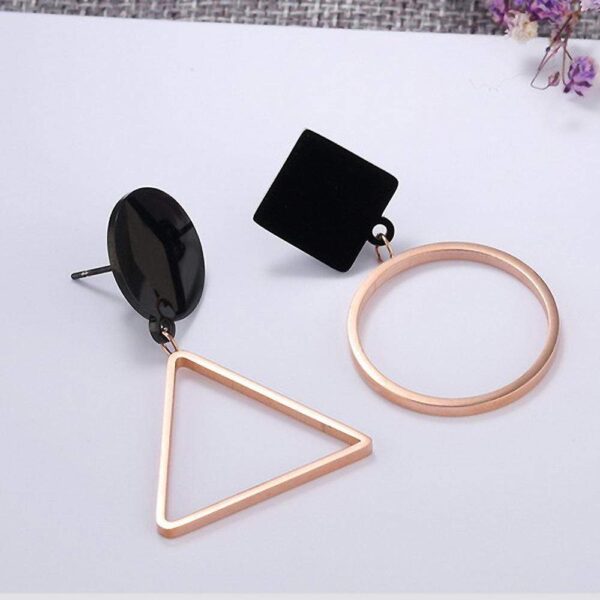 Modern Geometric Style Dangle Earrings Four Shapes - Image 2