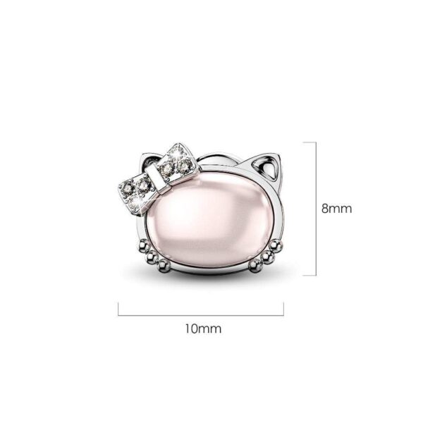 Hello Kitty Soft Pink White Gold Layered Stud Earrings - Image 5