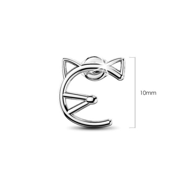 Feline Cute Cat White Gold Layered Earrings - Image 5