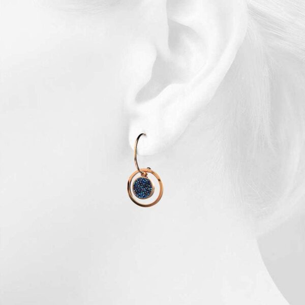 Disc Drop Rose Gold Layered Earrings - Image 3