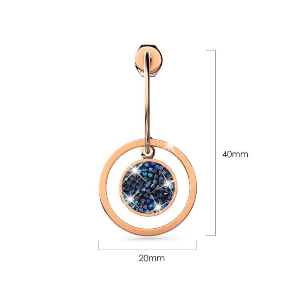 Disc Drop Rose Gold Layered Earrings - Image 4