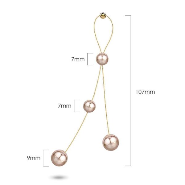 Champagne Beads Gold Layered Dangle Earrings - Image 5