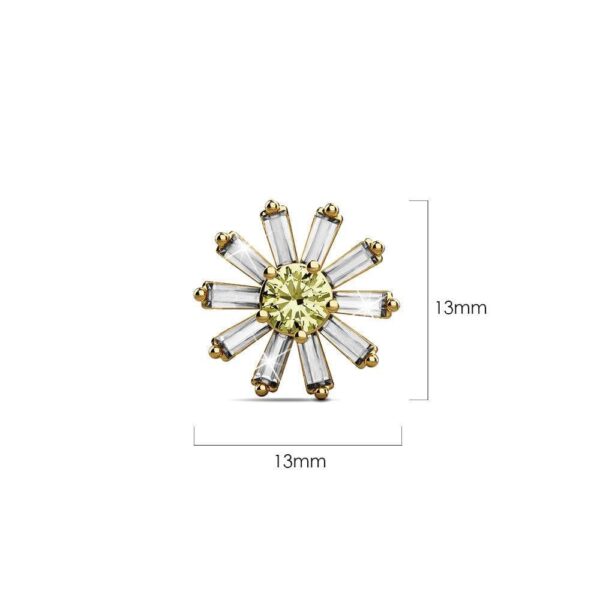 Bright Daisy Cubic Zirconia Crystals Gold Plated Stud Earrings - Image 5