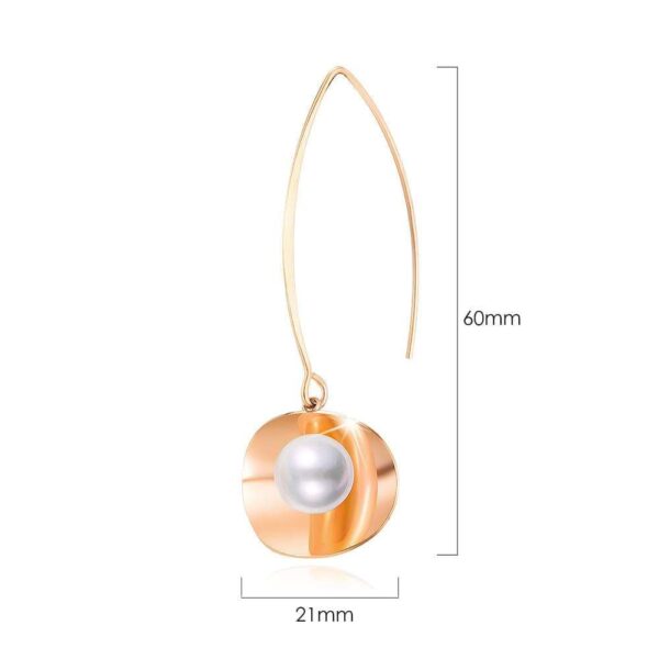 Earthy Pearl Core Hook Earrings in Rose Gold - Image 5