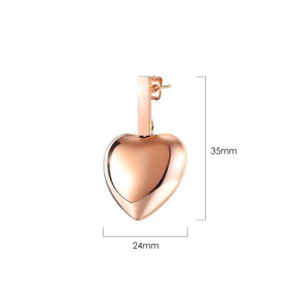 Beating Heart Stud Earrings in Rose Gold - Image 4