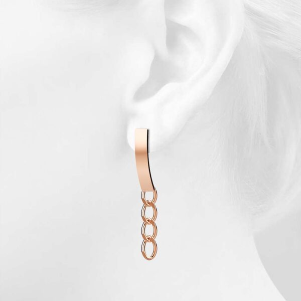 Royal Chain Stud Earrings in Rose Gold - Image 6