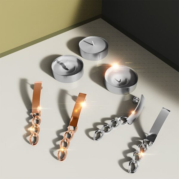 Royal Chain Stud Earrings in Rose Gold - Image 2