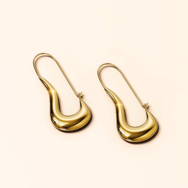 Dakota Chunky Gold Hoop Earrings - Image 2
