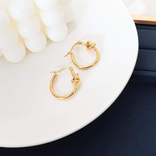 Golden Knot Hoop Earrings Extra Large - Image 4
