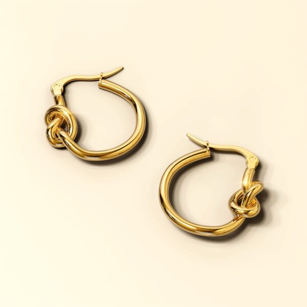 Golden Knot Hoop Earrings Extra Large - Image 2