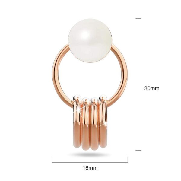 Helena Pearl & Charm Ring Rose Gold Drop Earrings - Image 3