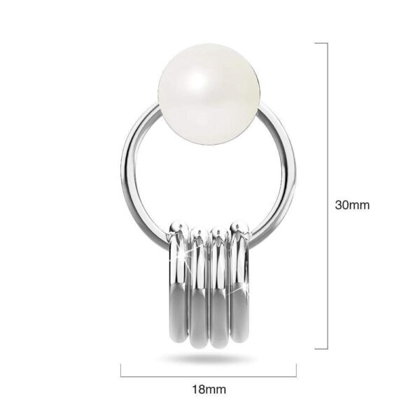 Helena Pearl & Charm Ring White Gold Drop Earrings - Image 3