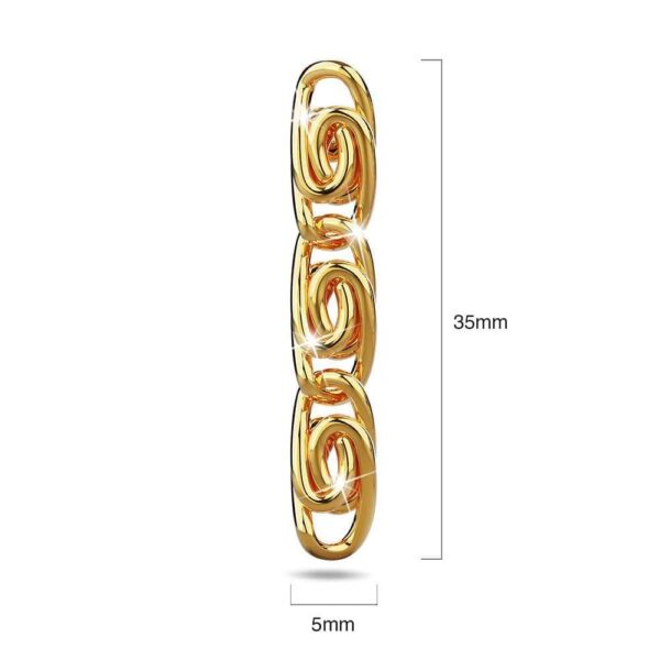 Bianca Fancy Clip Link Chain Gold Drop Earrings - Image 5