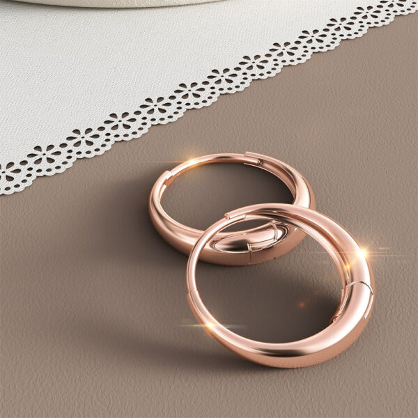 Ciara Chic Graduated Hoop Earrings Rose Gold - Image 5