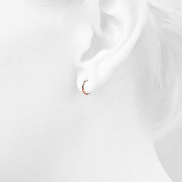 Ciara Chic Graduated Hoop Earrings Rose Gold - Image 3