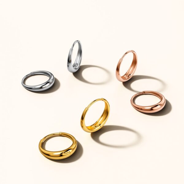 Ciara Chic Graduated Hoop Earrings Rose Gold - Image 4