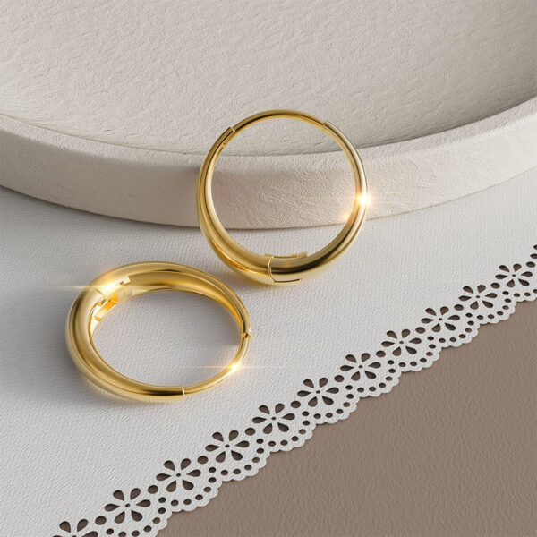 Ciara Chic Graduated Hoop Earrings Gold - Image 5
