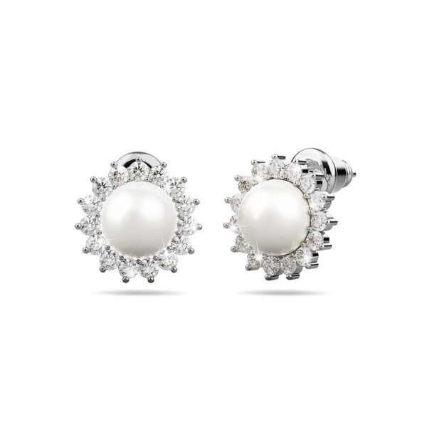 Sublime Starry Pearl & CZ Stud Earrings White Gold